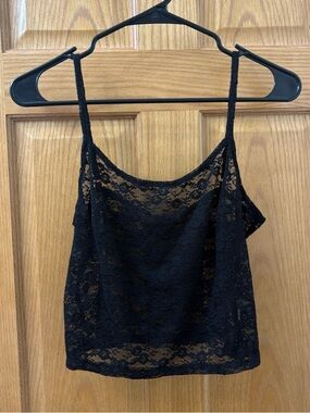 Brandy Melville Black Lace Tank Top One Size